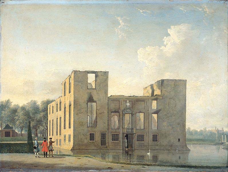 Berckenrode Castle in Heemstede after the fire of 4-5 May 1747: rear view.